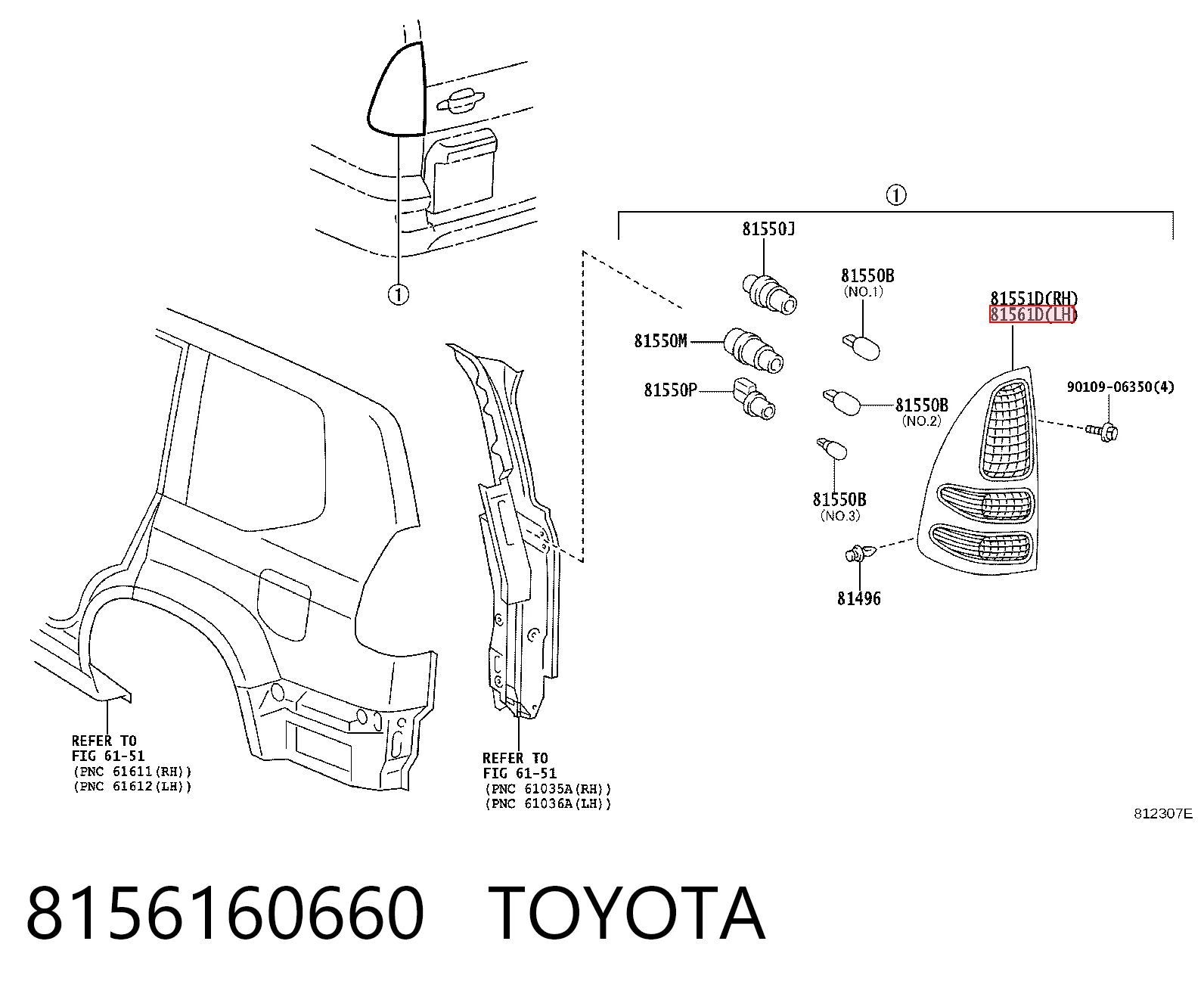  Фонарь задний левый Toyota Land Cruiser 