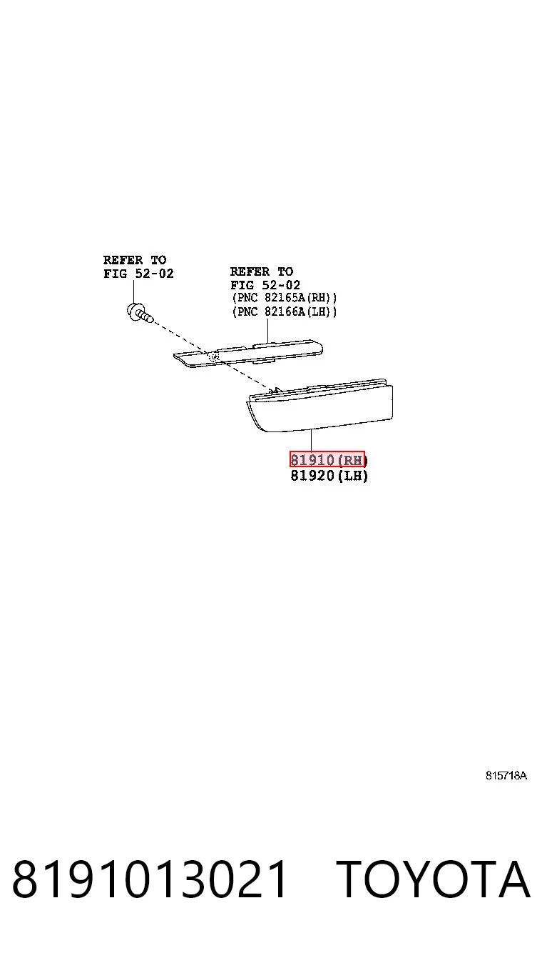 8191013021 Toyota Правый катафот бампера