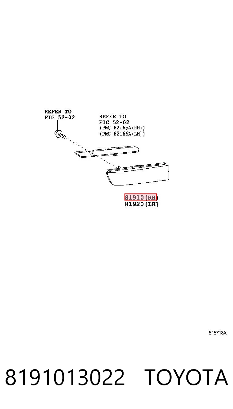 8191013022 Toyota Правый катафот бампера