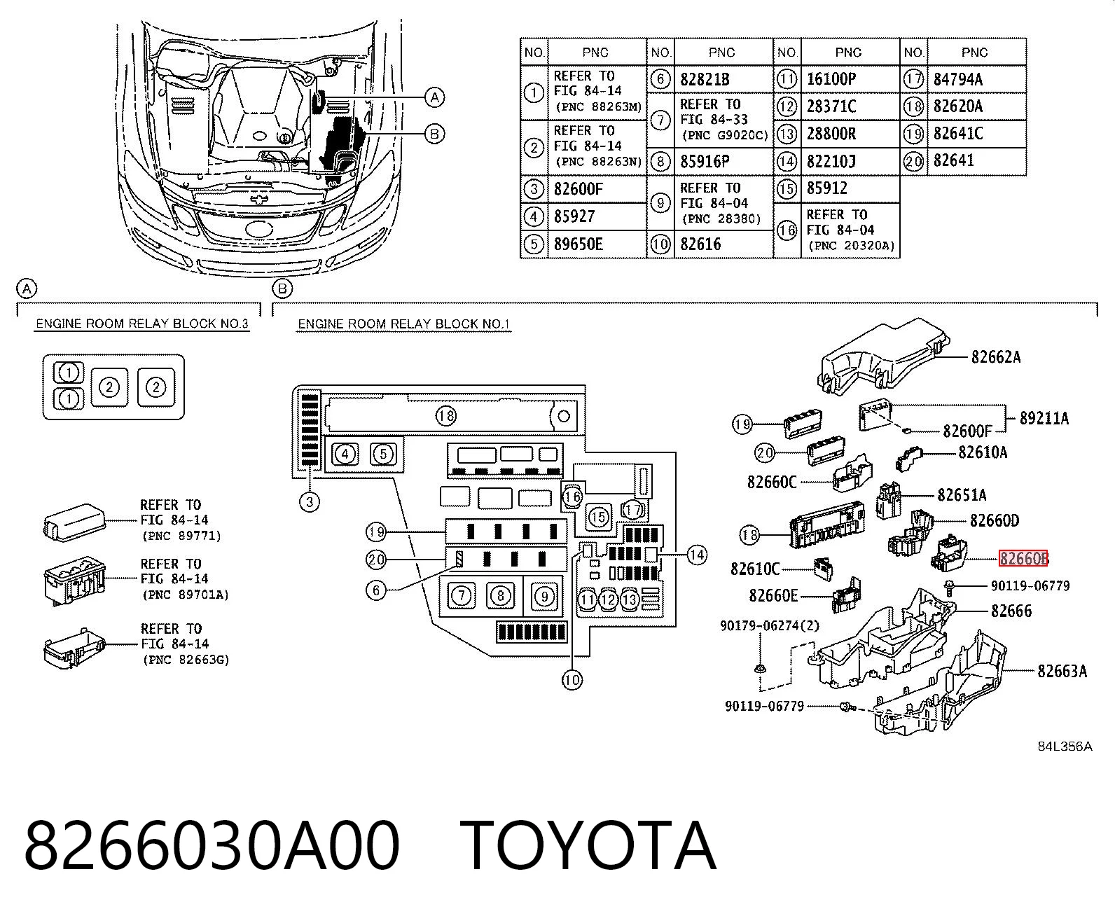 8266030A00 Toyota Монтажный блок предохранителей
