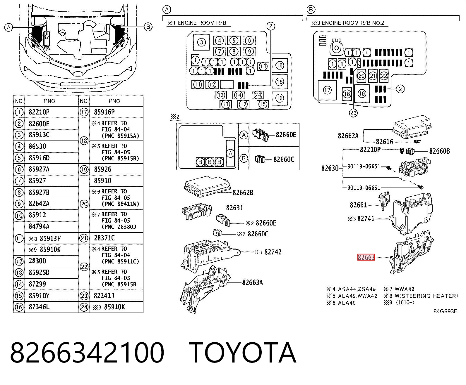 8266342100 Toyota Крышка блока реле
