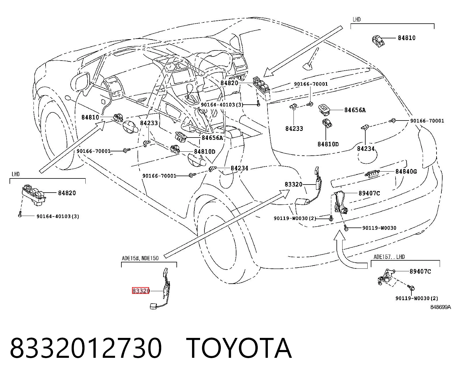 8332012730 Toyota Датчик уровня топлива в баке