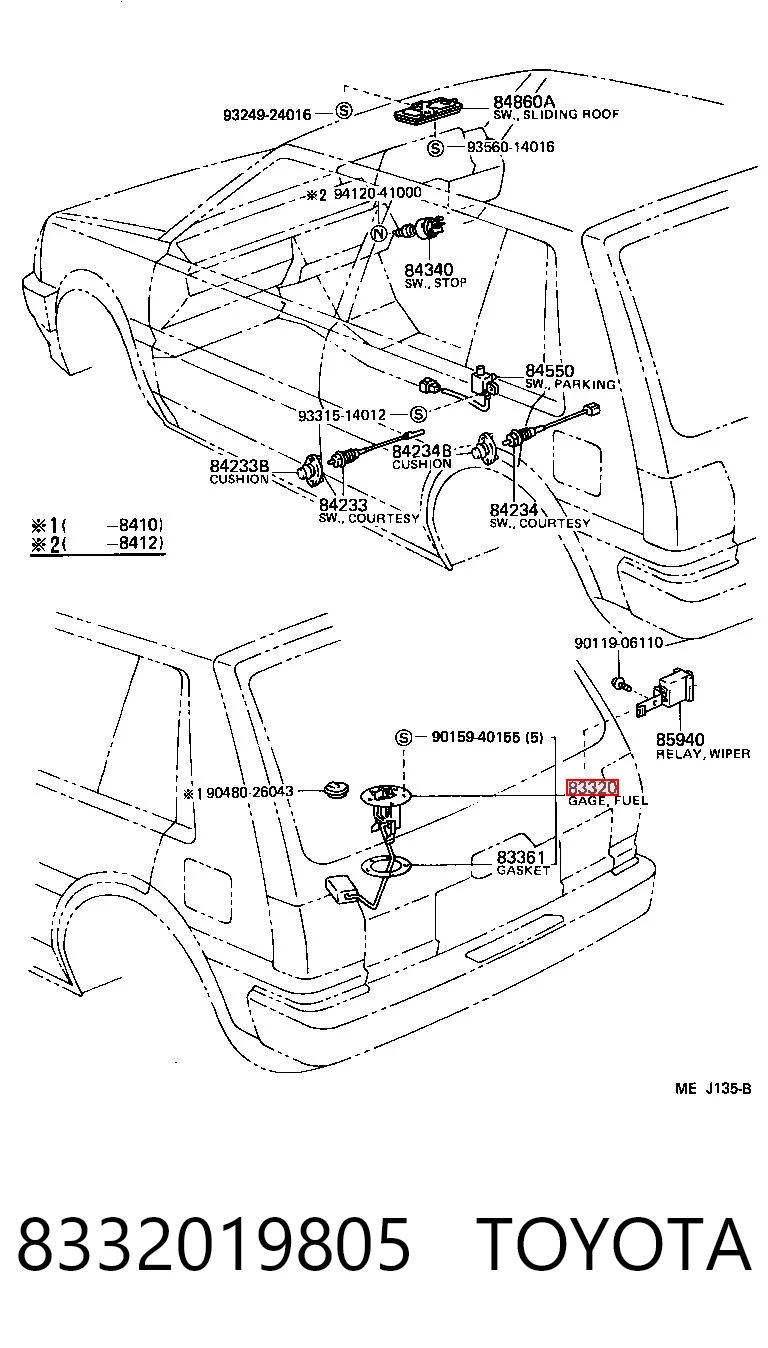 Датчик уровня топлива в баке Toyota Starlet 2 P7