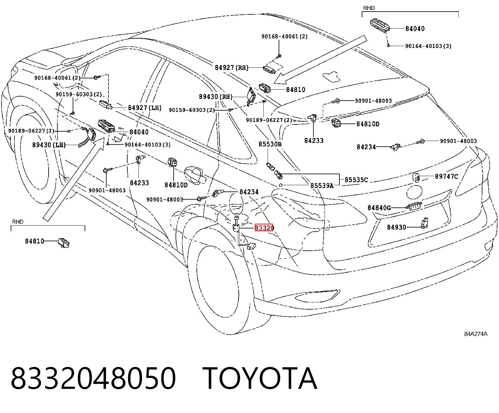 8332048050 Toyota Датчик уровня топлива в баке