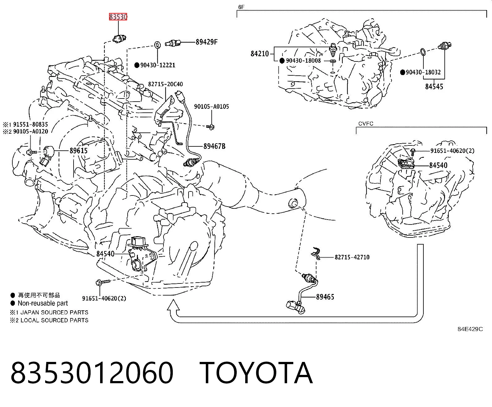 Датчик указателя давления масла на Toyota Avensis III T27