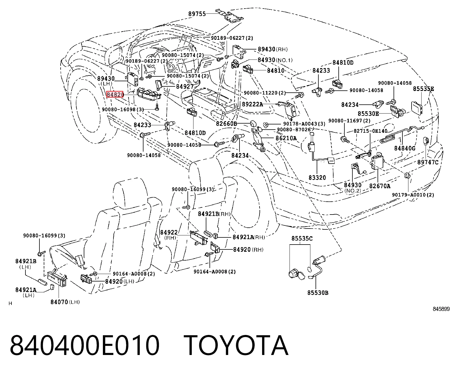 840400E010 Toyota Кнопочный блок управления стеклоподъемником центральной консоли