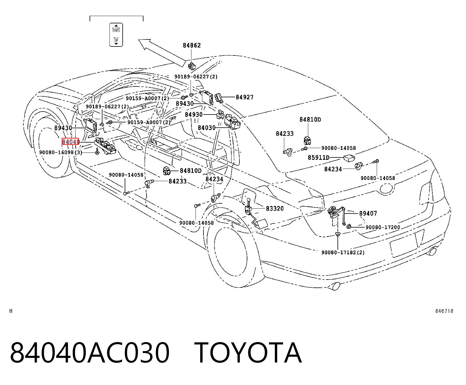 84040AC030 Toyota Кнопки переднего левого стекло подъёмника