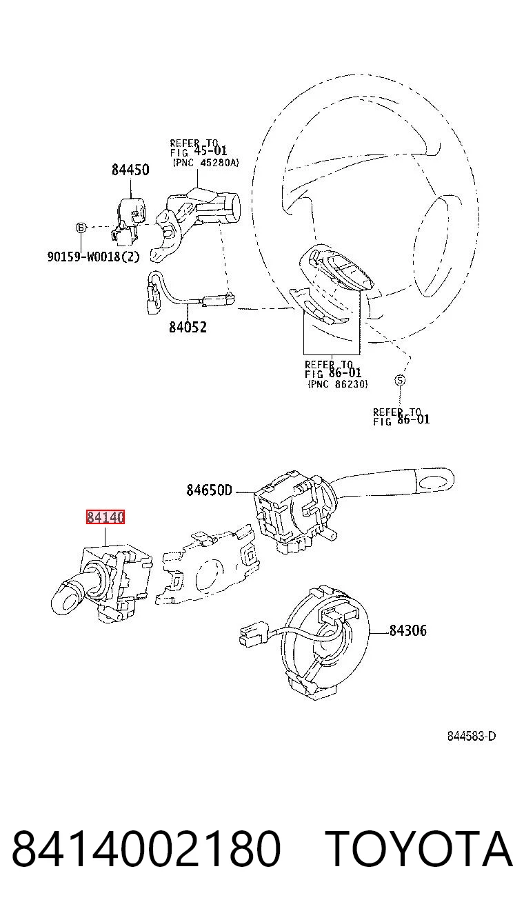 8414002180 Toyota Левый подрулевой переключатель