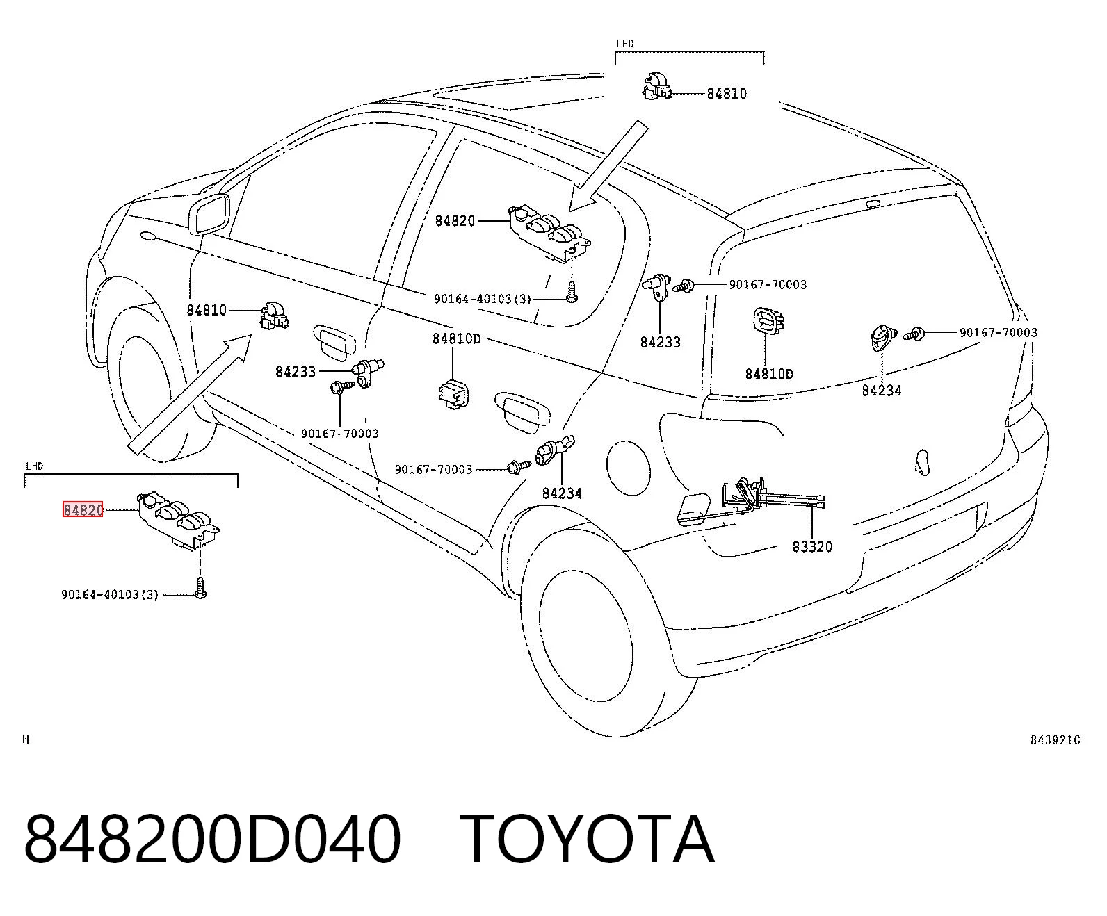 848200D040 Toyota Кнопочный блок управления стеклоподъемником центральной консоли