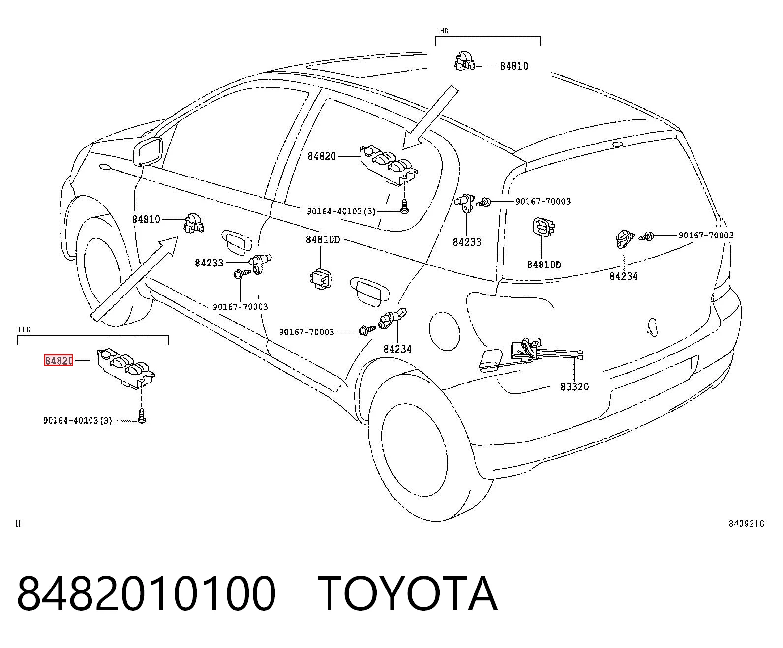 8482010100 Toyota Кнопочный блок управления стеклоподъемником центральной консоли