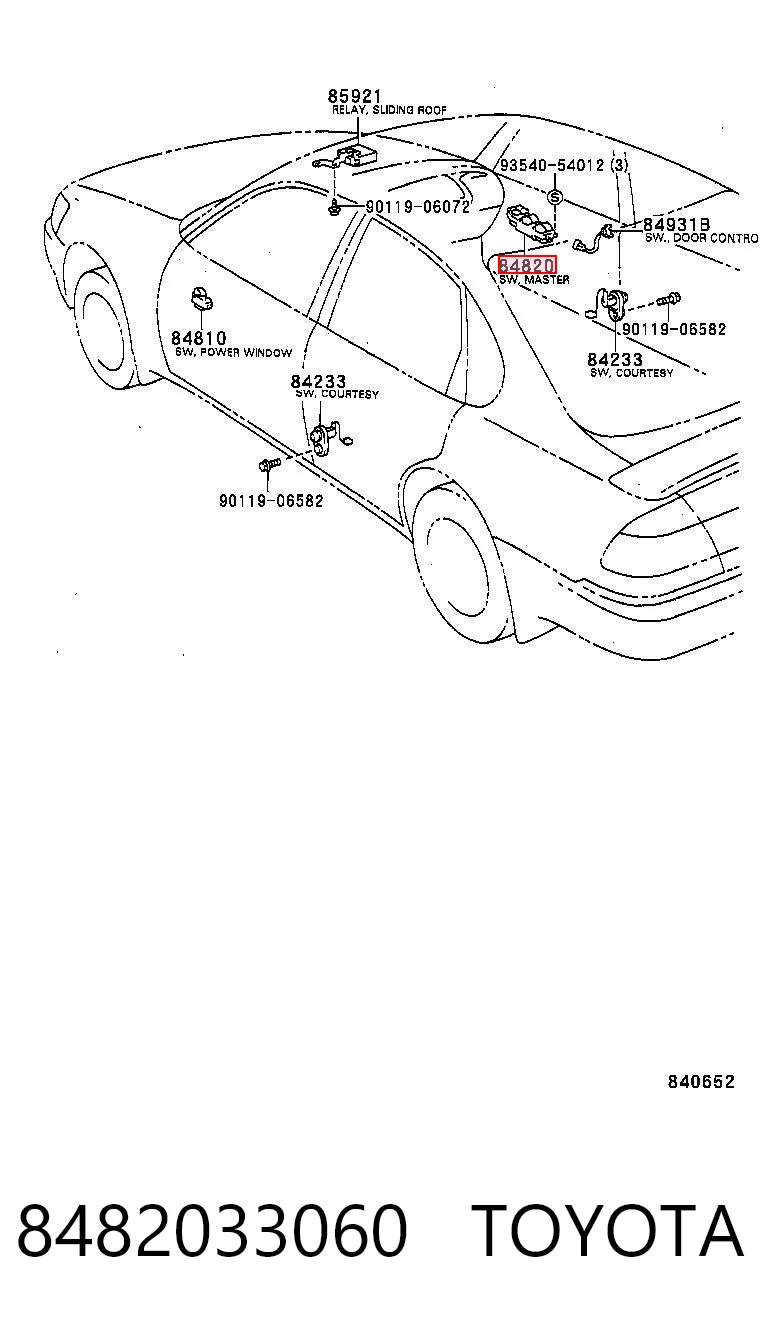 Механизм стеклоподъемника передней левой двери на Toyota Camry III V10