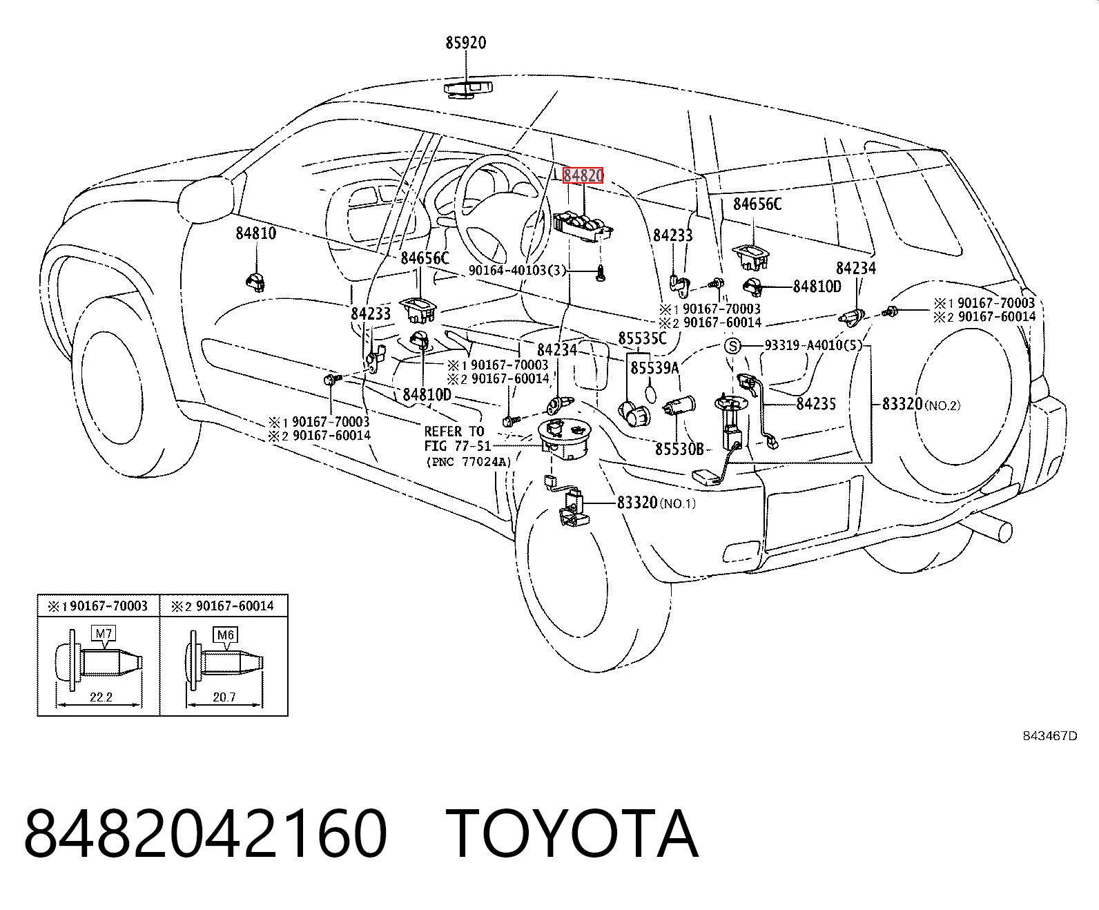 8482042160 Toyota Кнопочный блок управления стеклоподъемником центральной консоли
