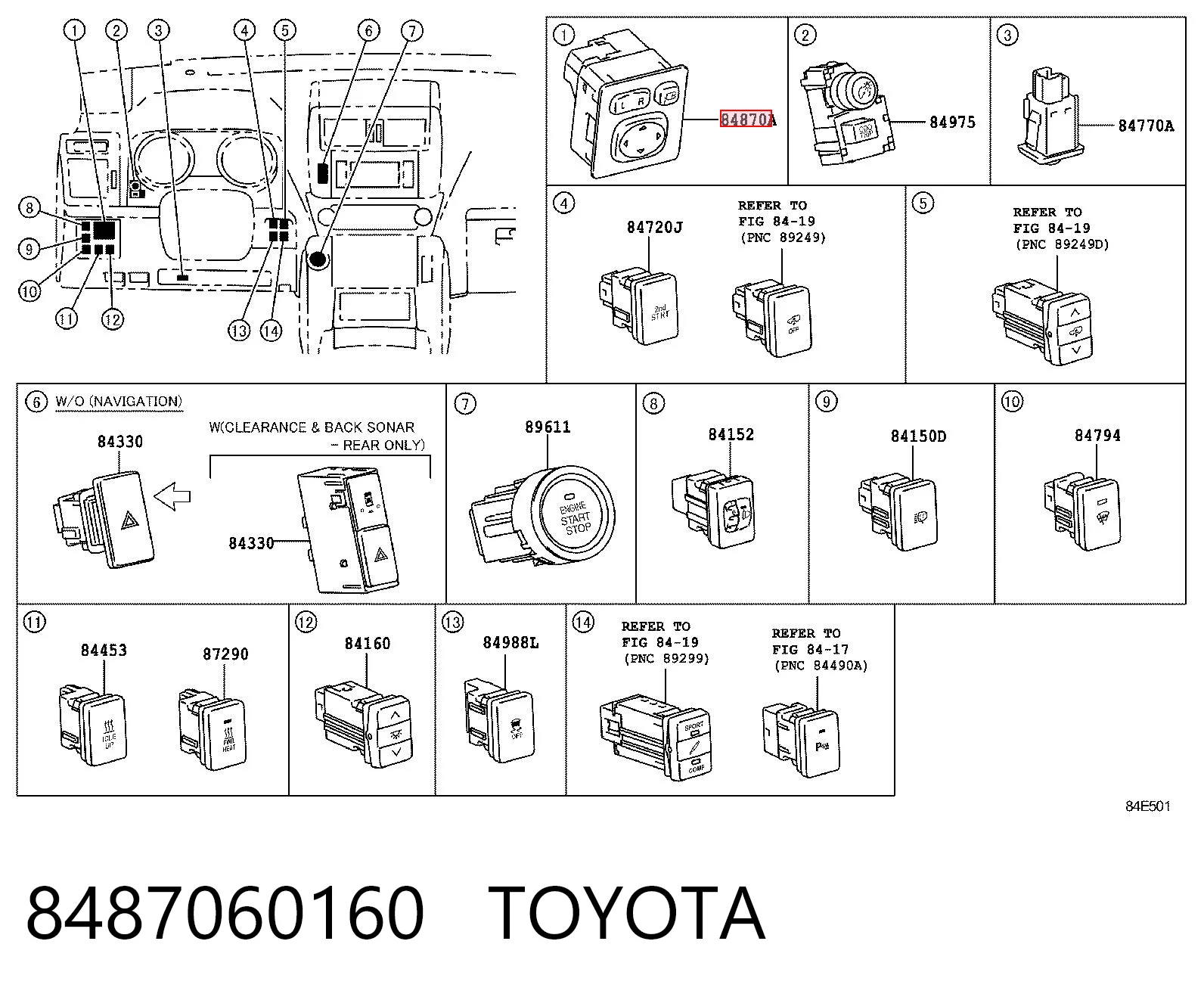8487060160 Toyota Блок управления зеркалами заднего вида, на двери