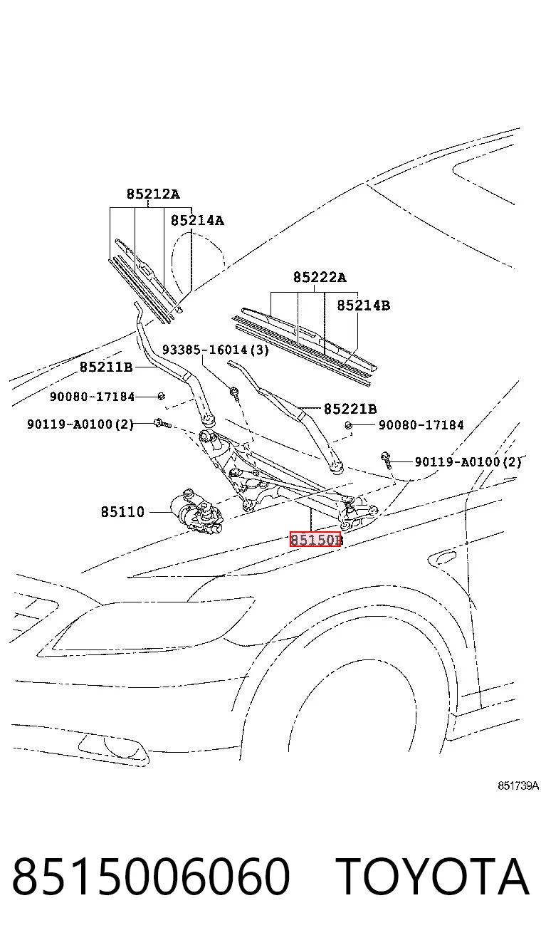8515006060 Toyota Трапеция стеклоочистителя