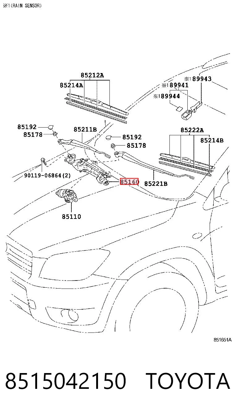 Трапеция стеклоочистителя на Toyota RAV4 III A3