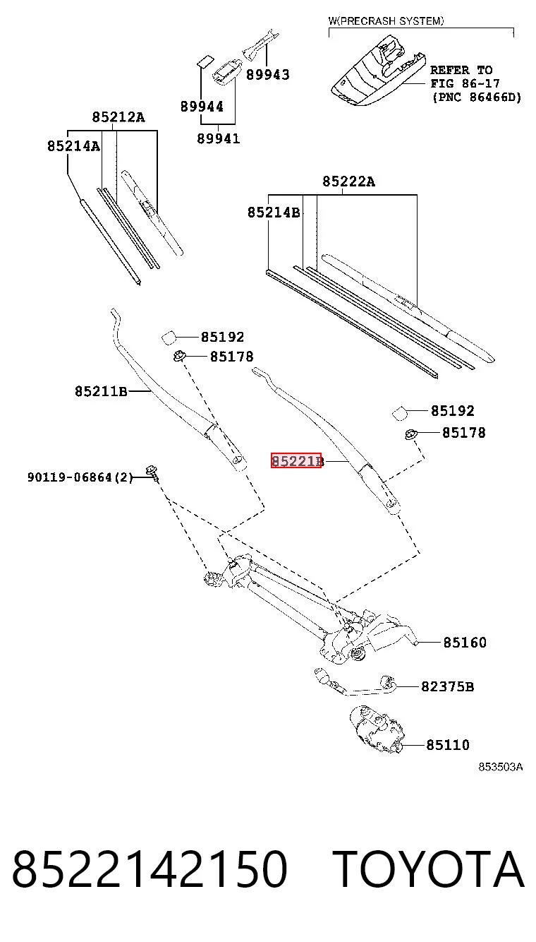 Рычаг стеклоочистителя Toyota RAV4 IV внедорожник (A4) (2012 - 2019) цена, от 28.97 USD