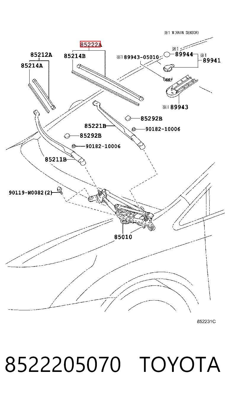 W2VM845V Polcar Щетка-дворник лобового стекла, водительская