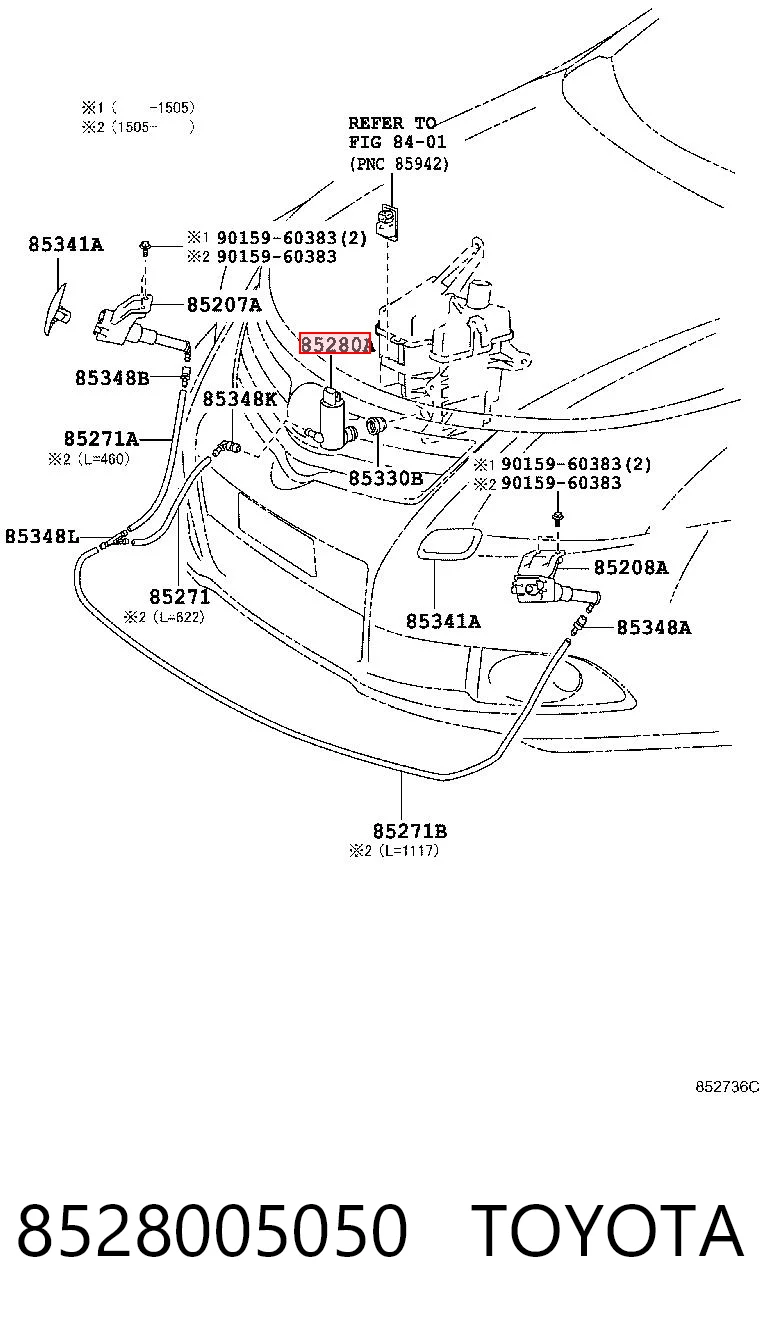 8528005050 Toyota Насос омывателя фар
