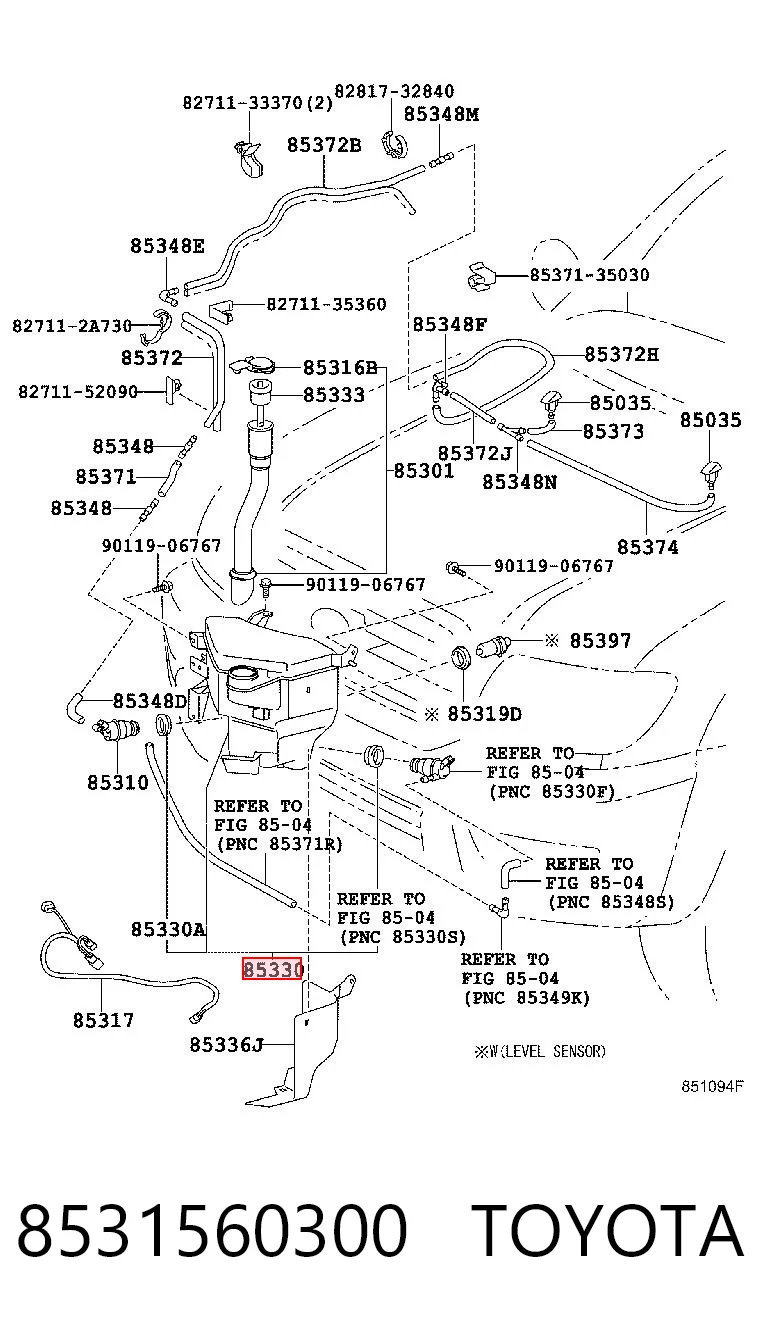 Бачок омывателя стекла на Toyota Land Cruiser PRADO ASIA J12