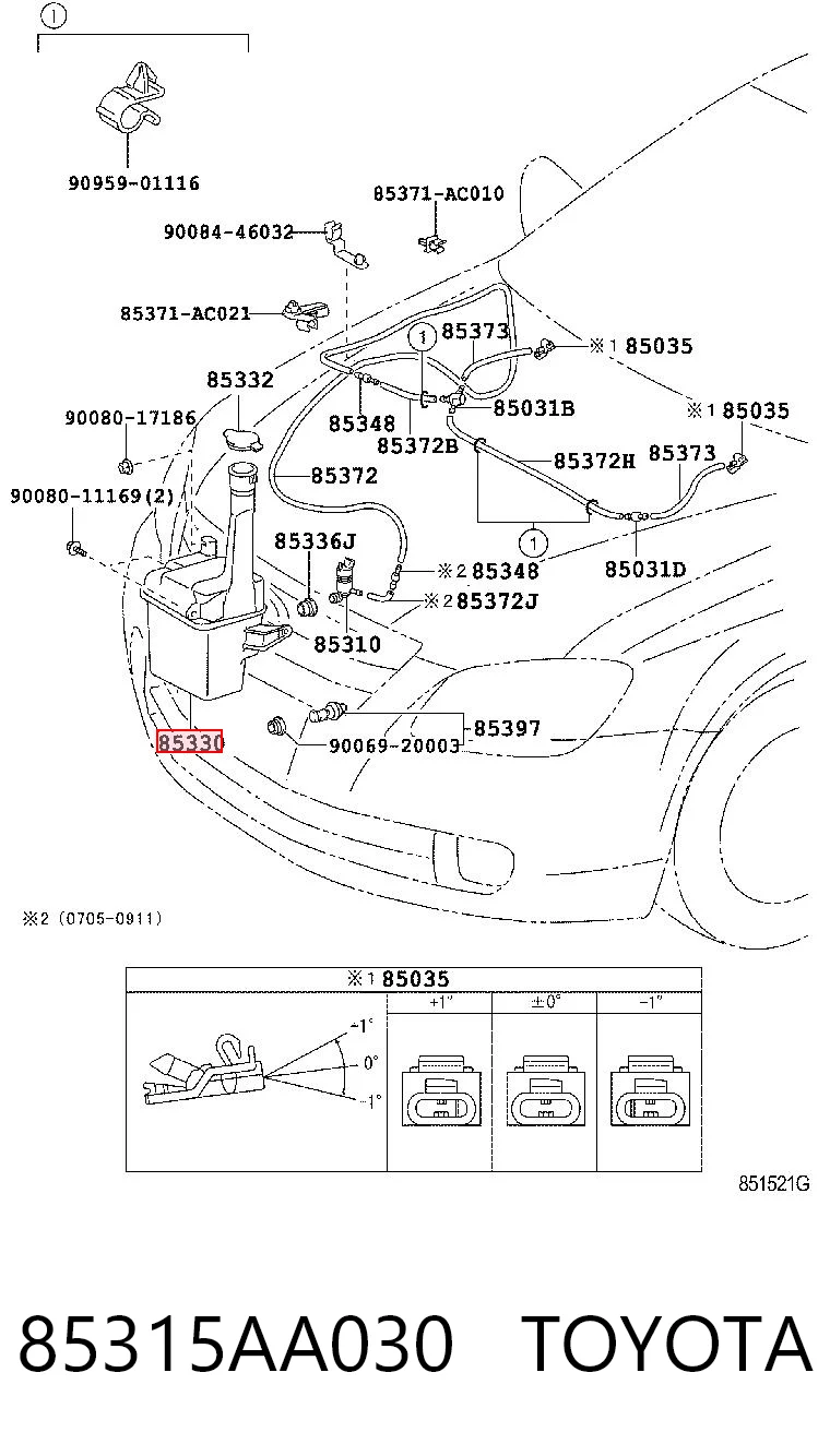 Бачок омывателя стекла на Toyota Avalon  GSX30