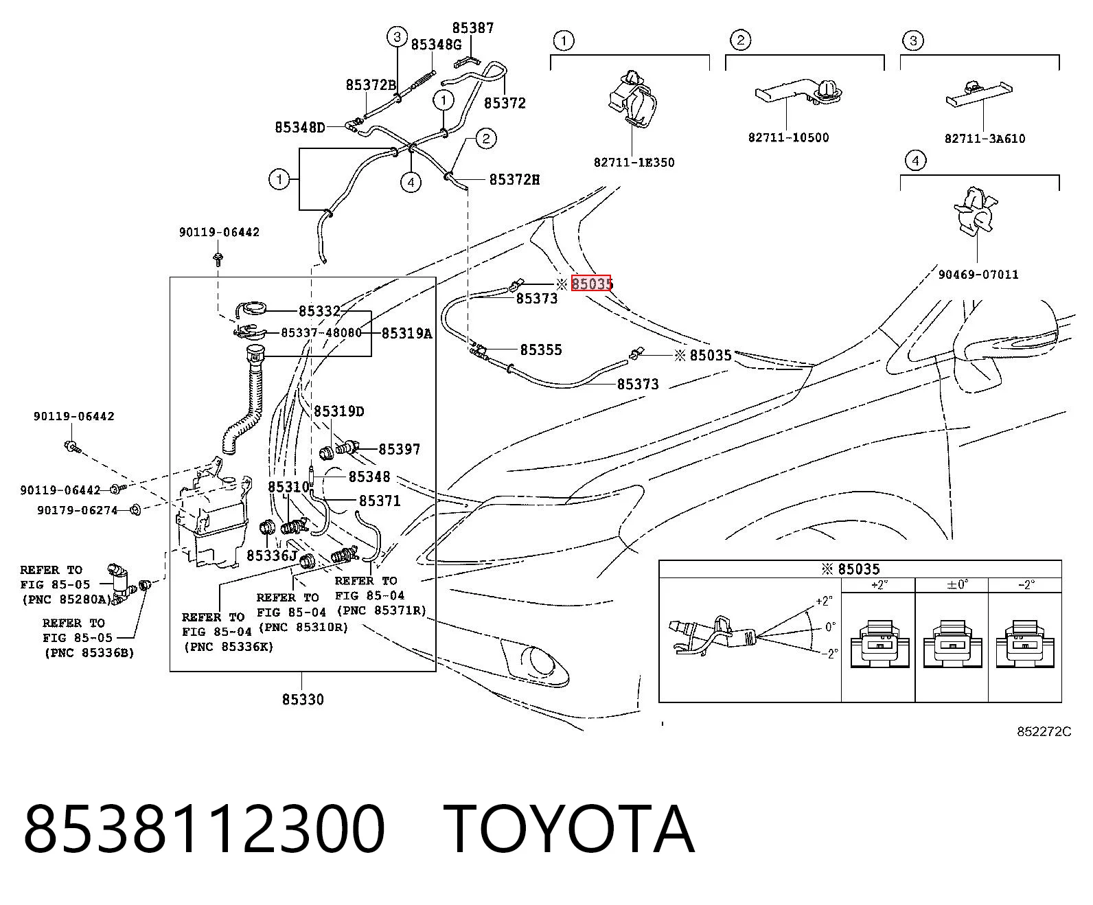 Веерная форсунка омывателя на Lexus RX 270/350/450H AGL10, GGL15, GYL15