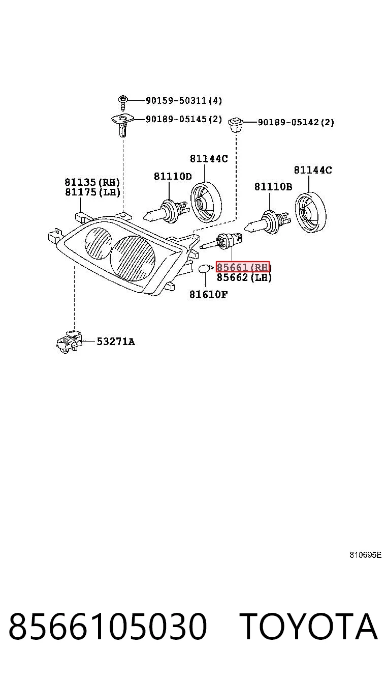 Корректор фары Toyota Avensis 1 T22