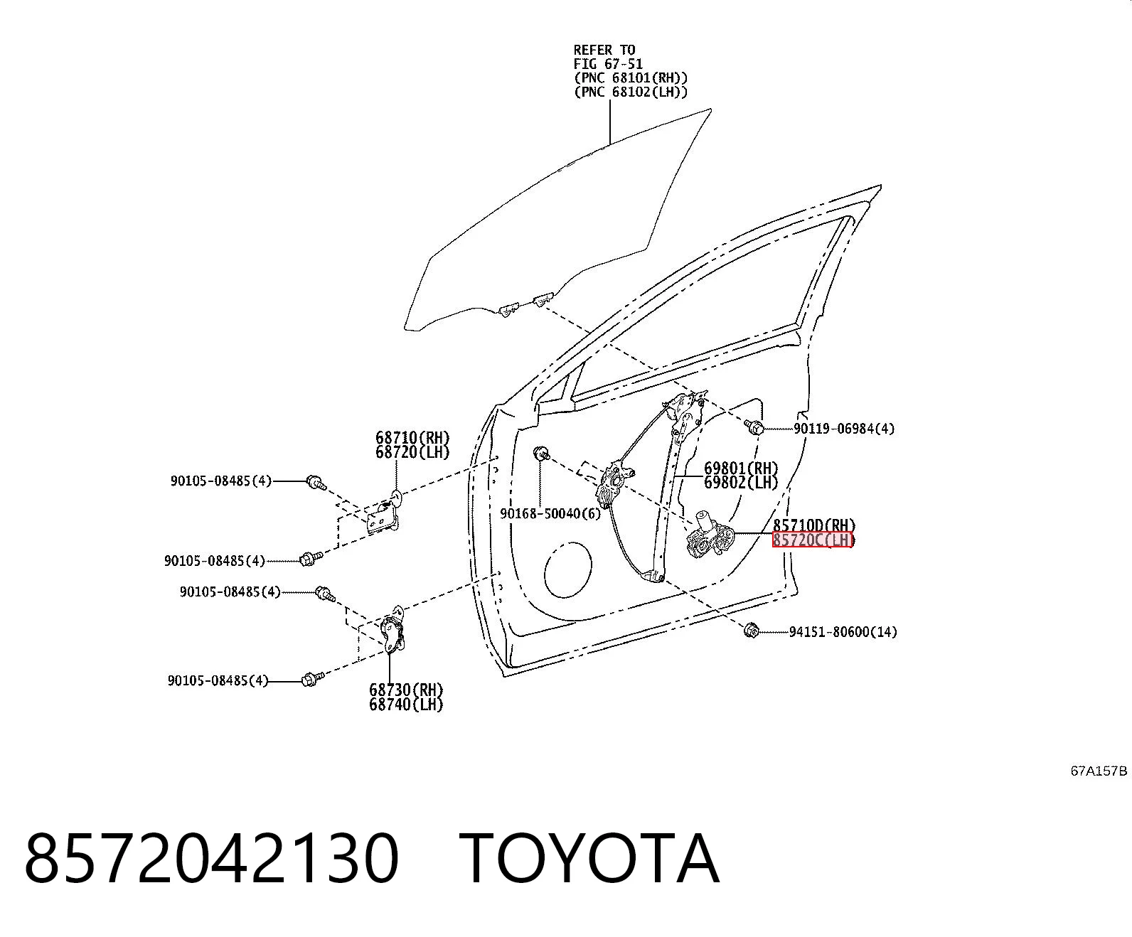 8572042130 Toyota Механизм стеклоподъемника передней левой двери