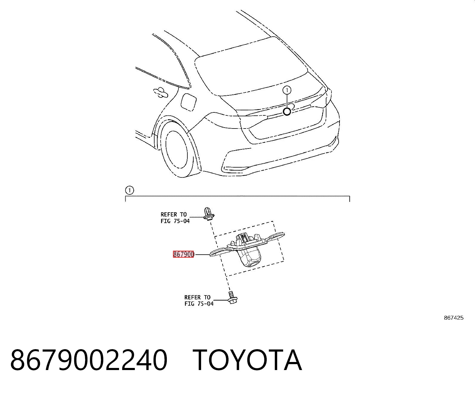 8679002240 Toyota Камера системы обеспечения видимости