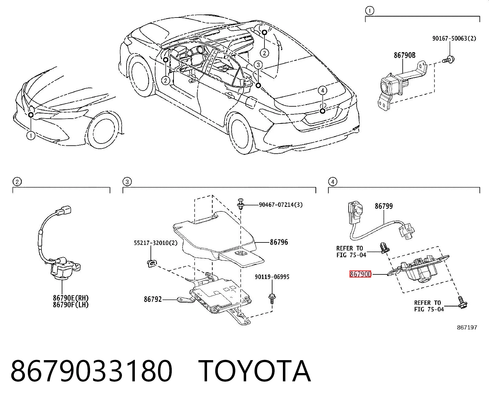 8679033180 Toyota Камера системы обеспечения видимости