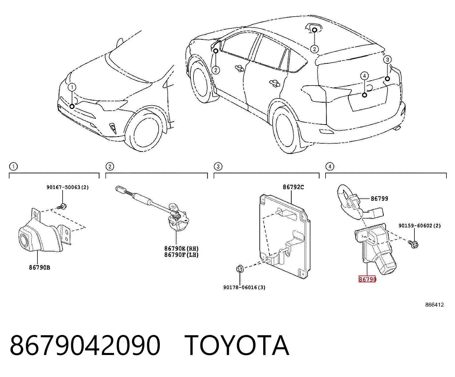 8679042090 Toyota Камера системы обеспечения видимости