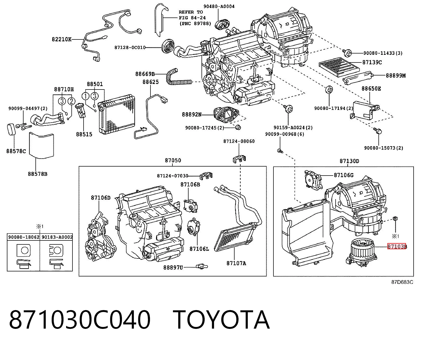 871030C040 Toyota Электромотор печки