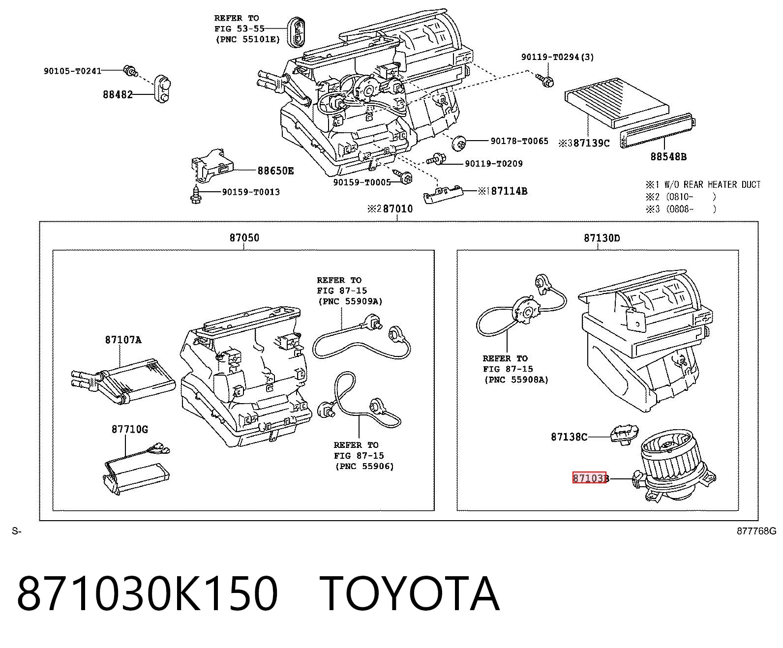 871030K150 Toyota Электромотор печки