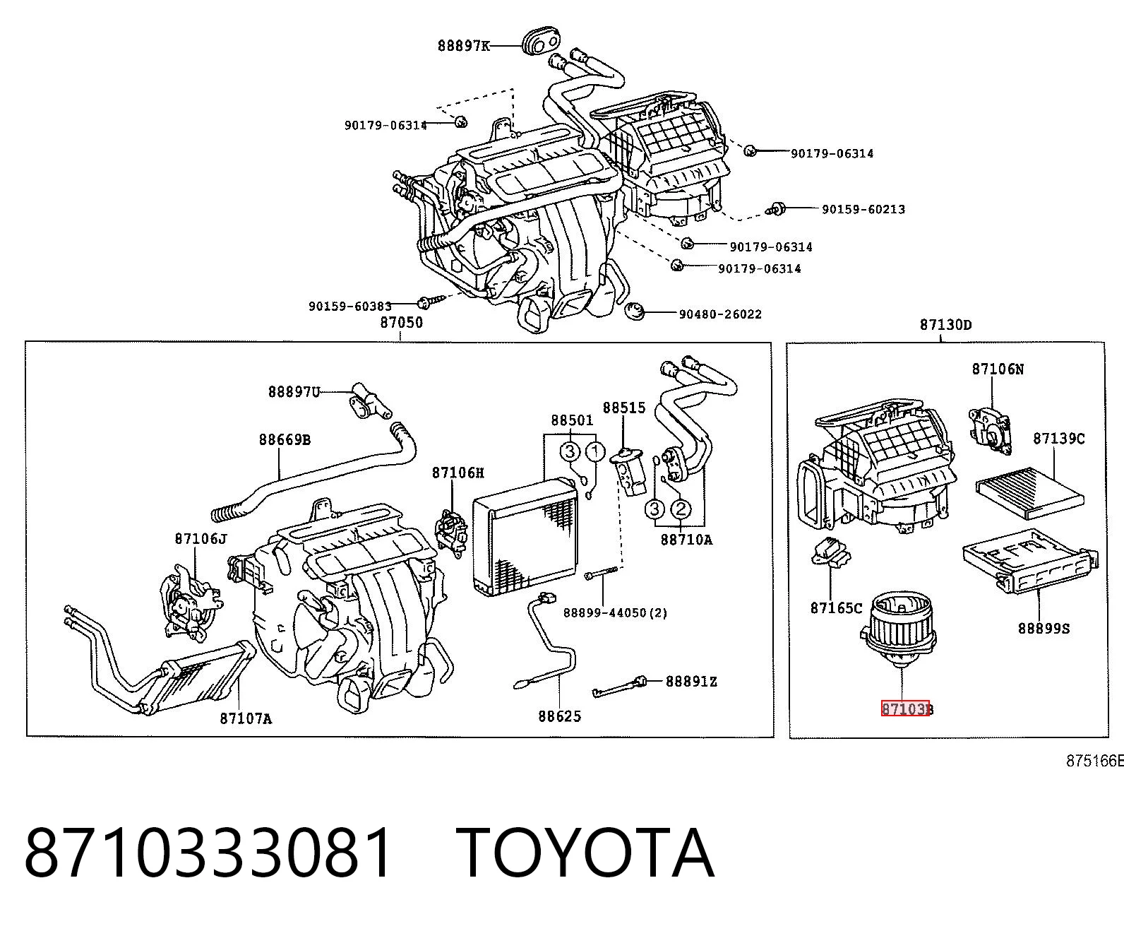 Электромотор печки на Lexus RX 300/330/350/400H U3