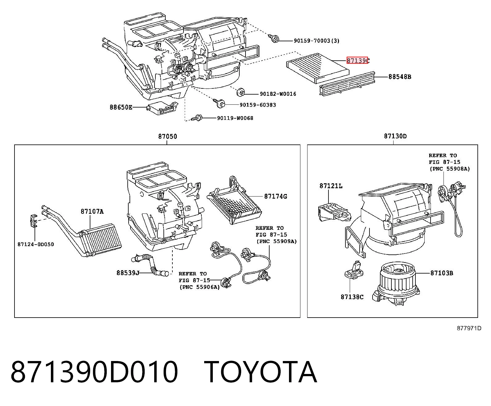 871390D010 Toyota Внутрисалонный фильтр
