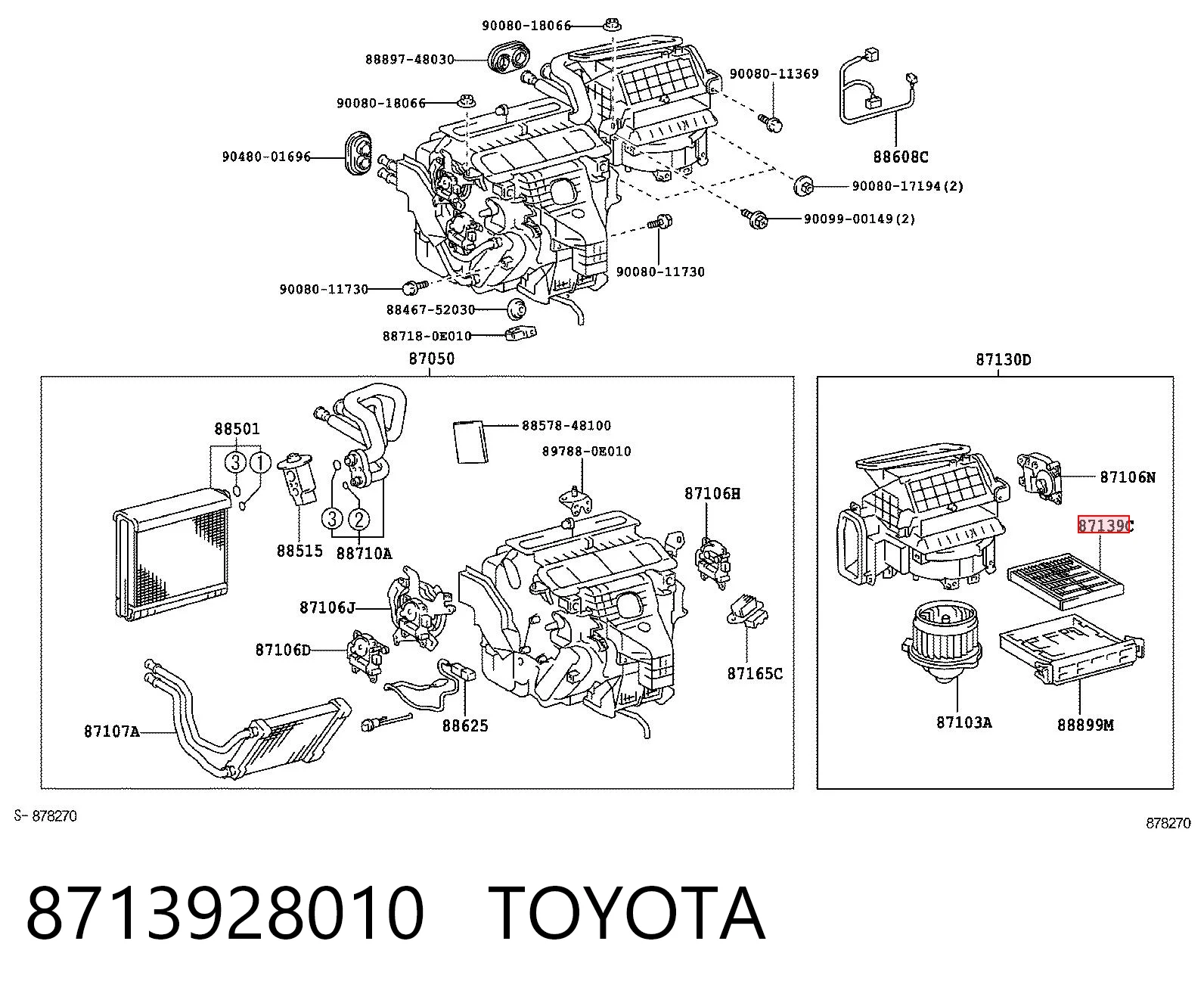 8713928010 Toyota Внутрисалонный фильтр