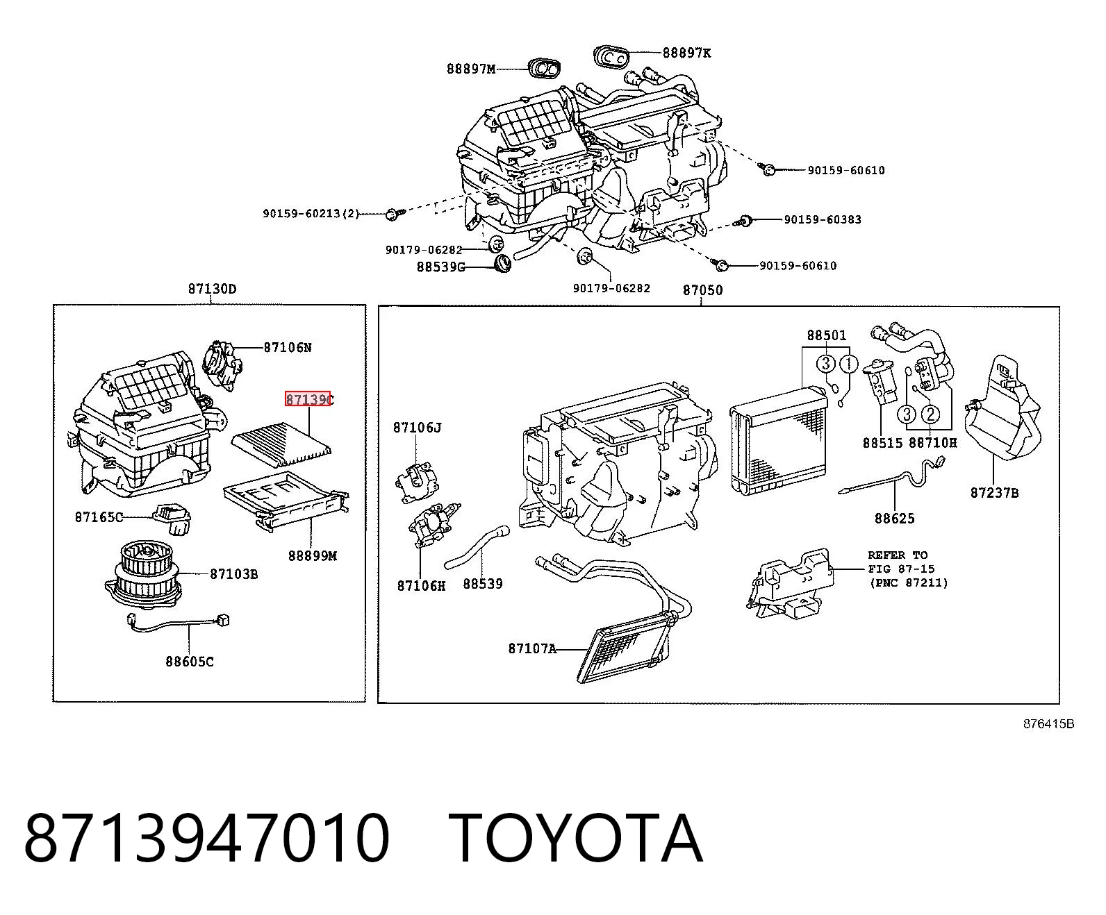 8713947010 Toyota Внутрисалонный фильтр