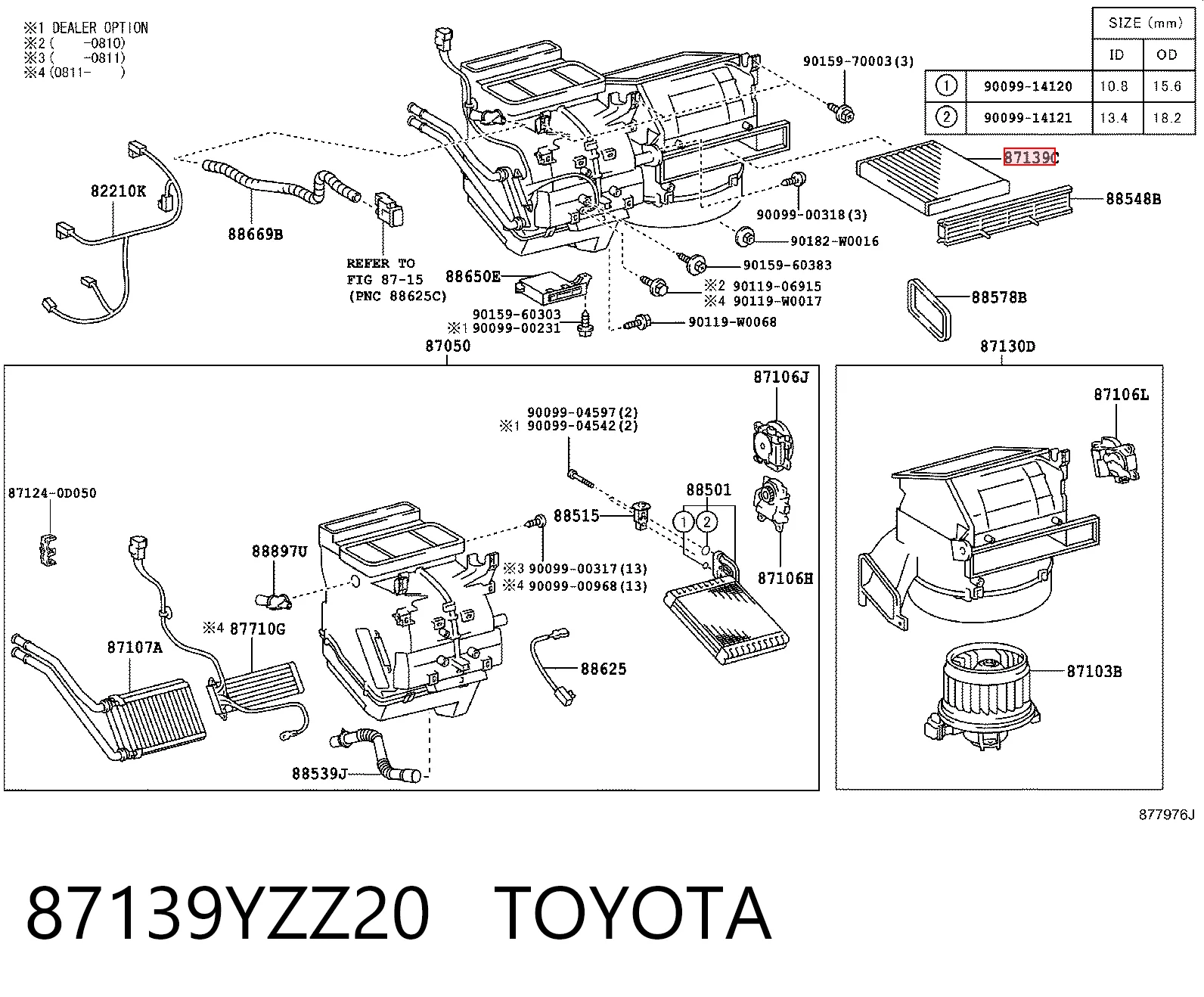 87139YZZ20 Toyota Внутрисалонный фильтр
