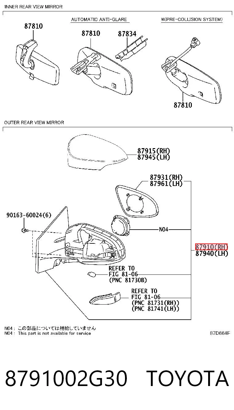 Правое боковое зеркало Polcar 81C4524M