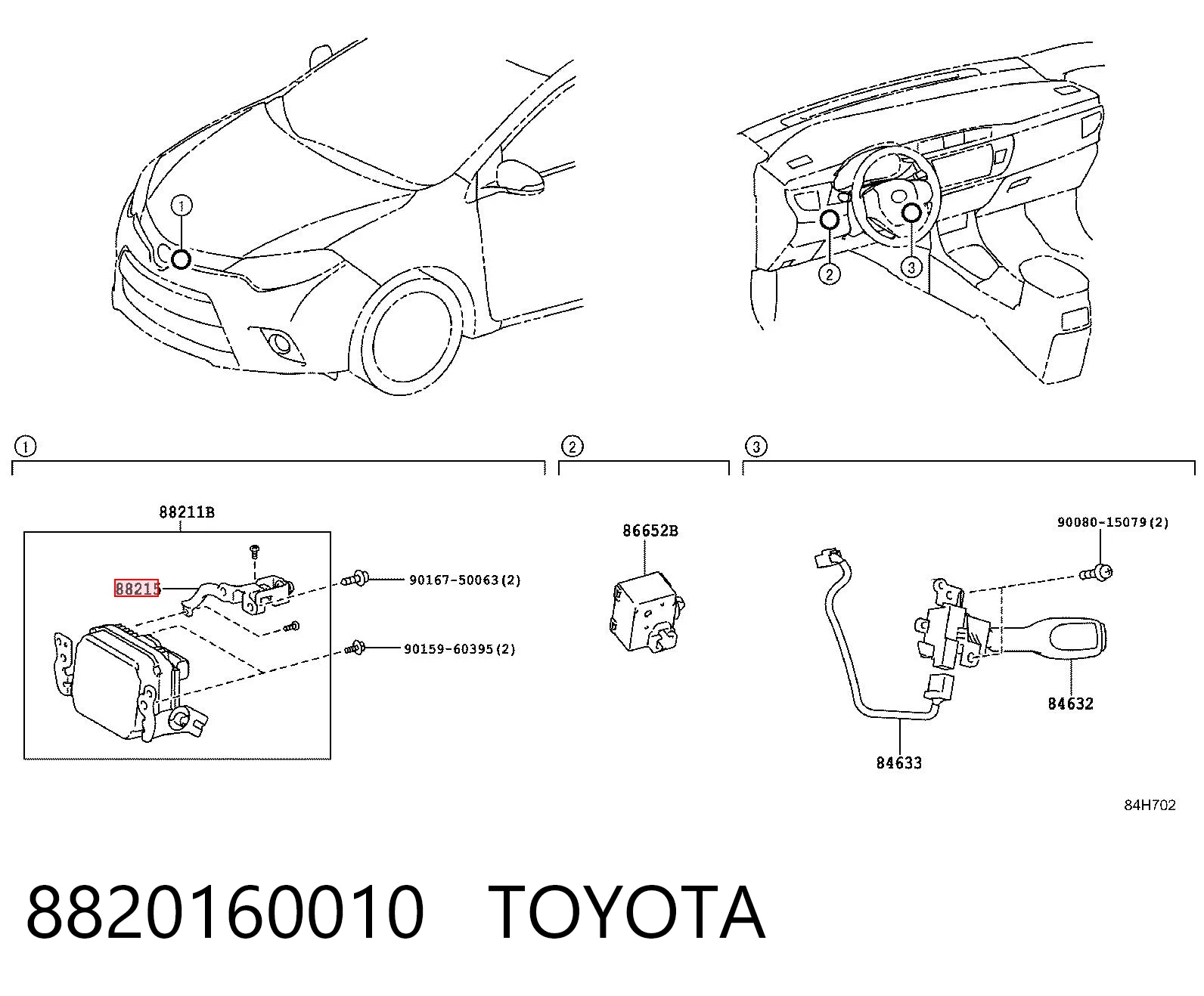 8820160010 Toyota Кронштейн радара круиз контроля (дистроника)
