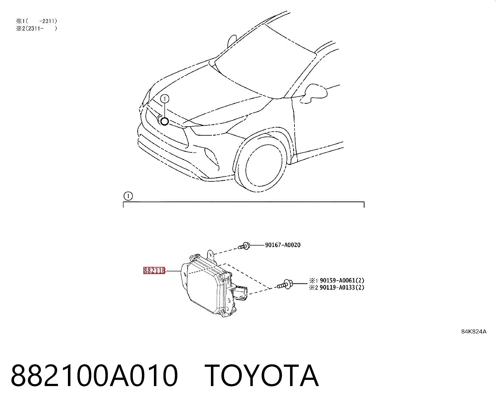 882100A010 Toyota Радарный датчик дистанции