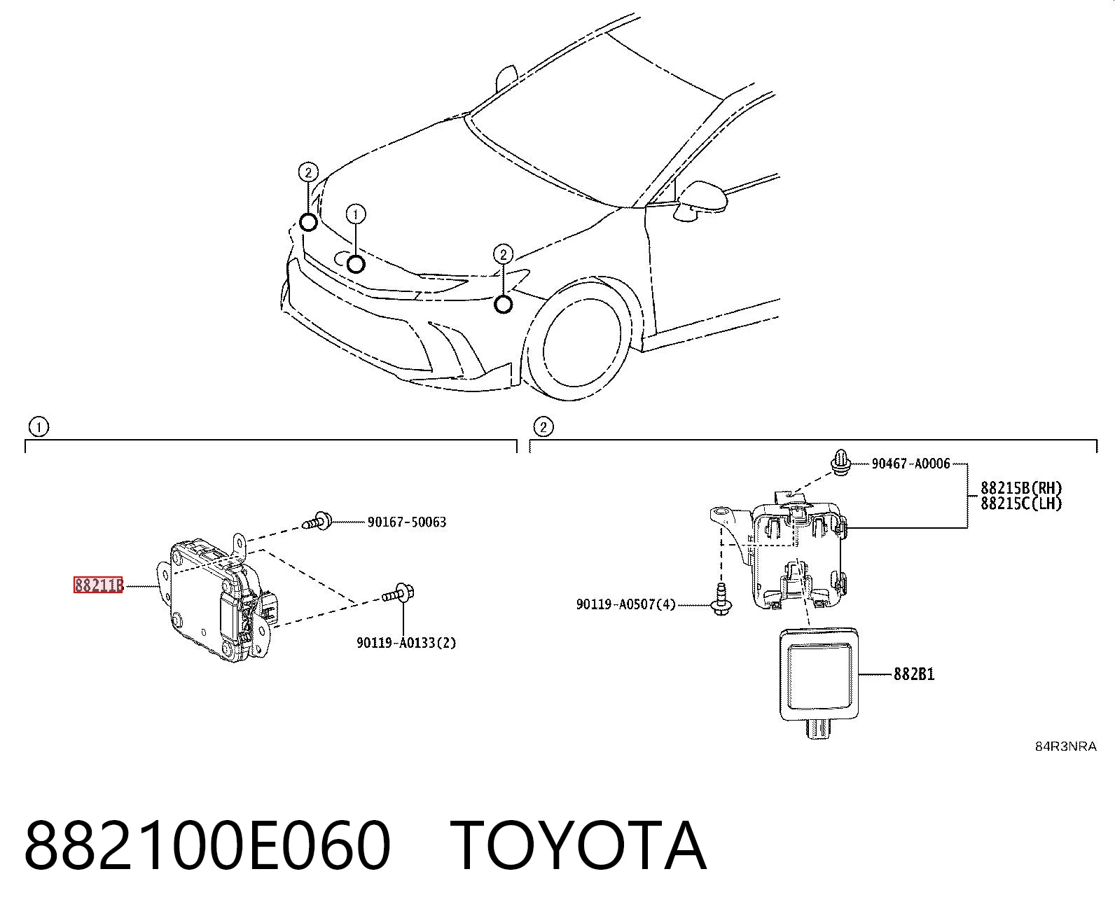 882100E060 Toyota Радарный датчик дистанции
