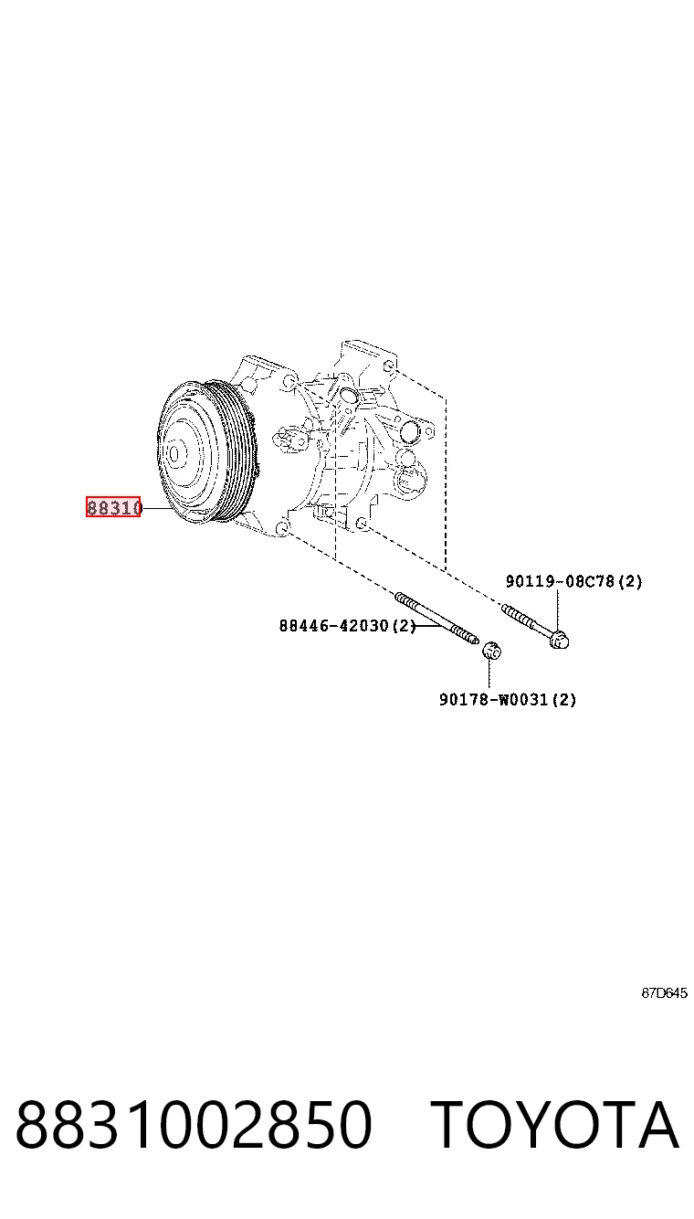 8831002850 Toyota Компрессор хладагента