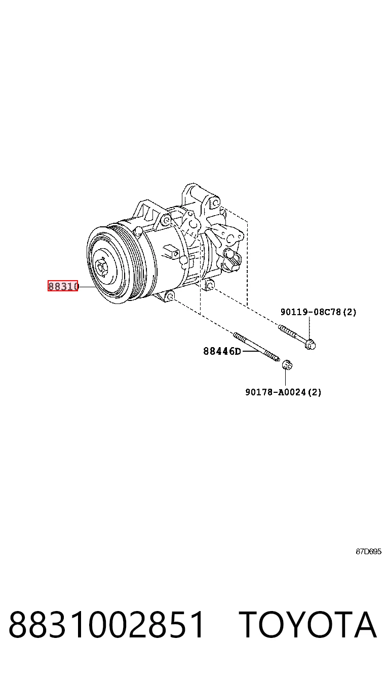 8831002851 Toyota Компрессор хладагента
