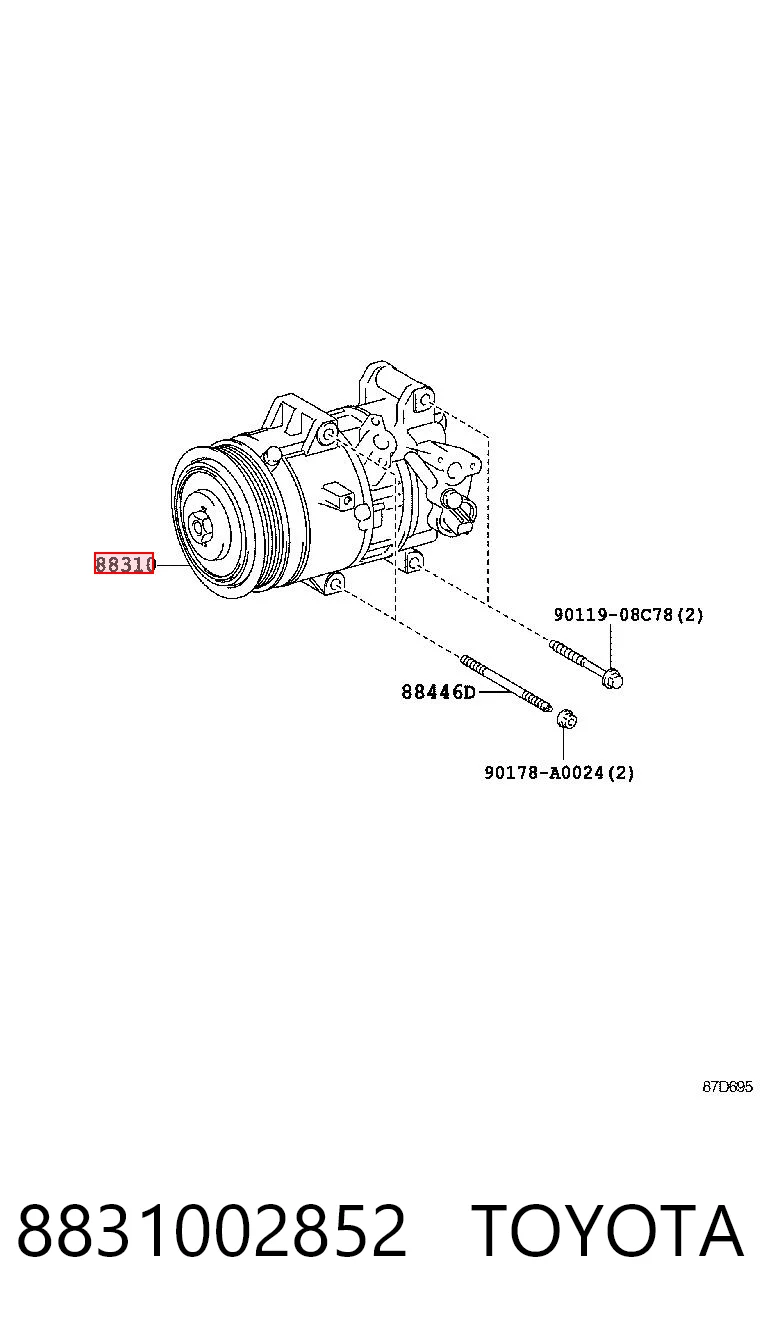 8831002852 Toyota Компрессор хладагента