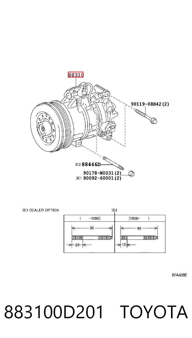 883100D201 Toyota Компрессор хладагента
