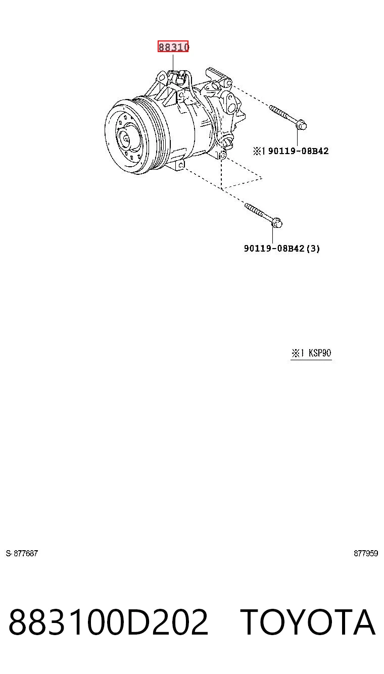883100D202 Toyota Компрессор хладагента