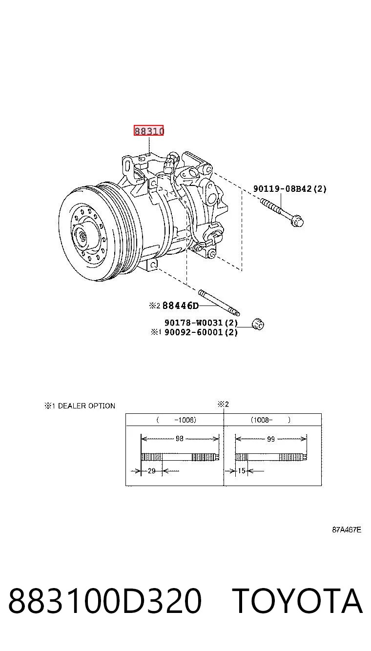 883100D320 Toyota Компрессор хладагента