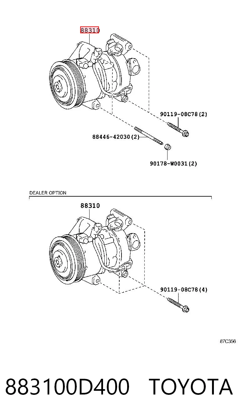 883100D400 Toyota Компрессор хладагента