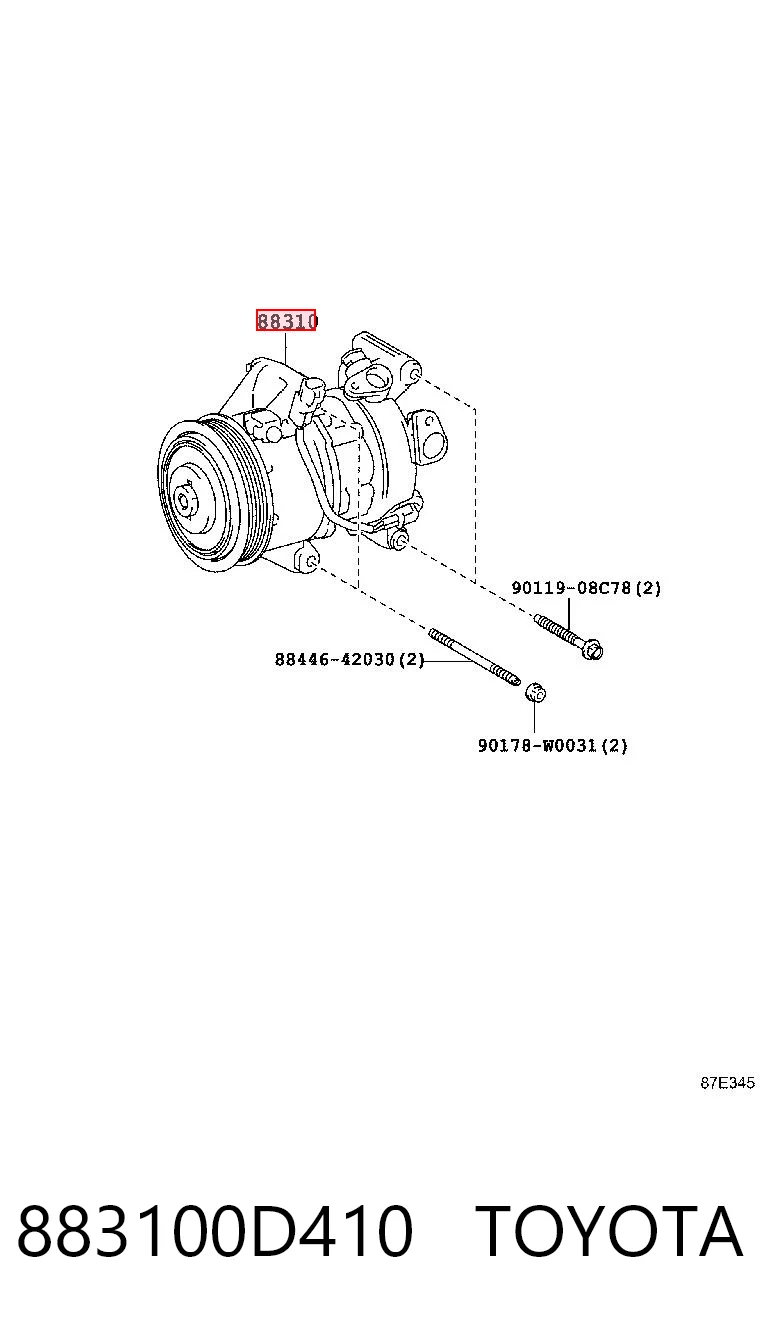 Компрессор системы кондиционирования Toyota Yaris хэтчбек (P13) (2011 - 2020) цена, от 163.88 USD