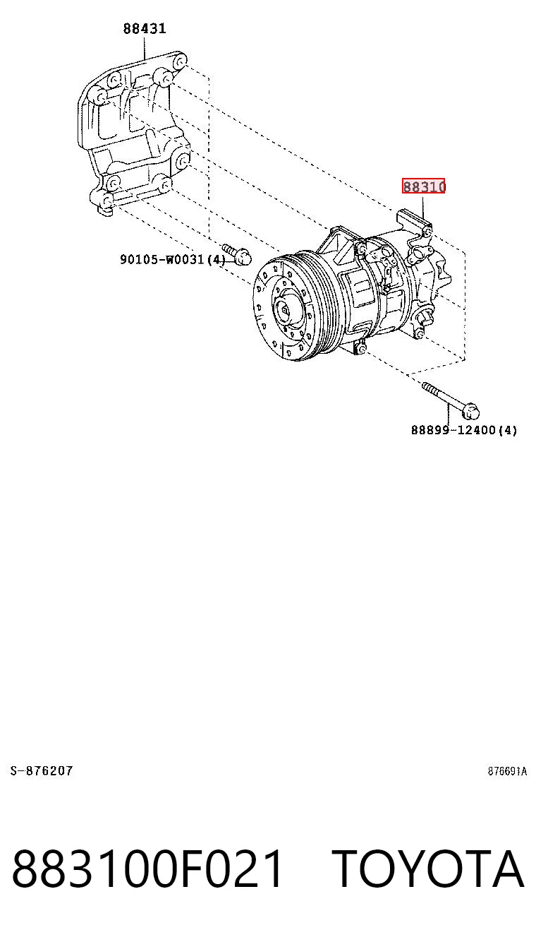883100F021 Toyota Компрессор хладагента